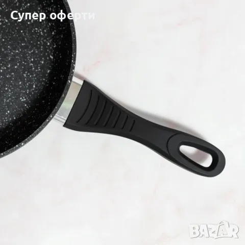 Тиган с капак Goldman Premium, Кован алуминий, Мраморно покр., снимка 4 - Съдове за готвене - 48686874