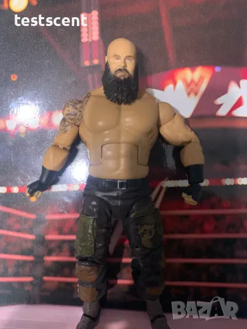 Екшън фигура WWE Braun Strowman Брон Строуман Elite Mattel играчка figure bald, снимка 3 - Колекции - 48386480