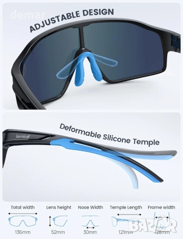 Детски поляризирани спортни слънчеви очила Lamicall за момчета и момичета, UV400 защита, 22 грама, снимка 6 - Други - 53531395