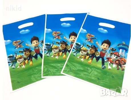 Paw Pes Patrol Пес Патрул 10 бр торбички за сладки подарък рожден ден парти, снимка 4 - Други - 28173782