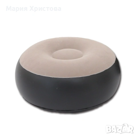 Преносимо надуваемо кресло и табуретка предназначена за почивка и релакс/ Цвят: черен + кафяв / Разм, снимка 2 - Дивани и мека мебел - 53433878