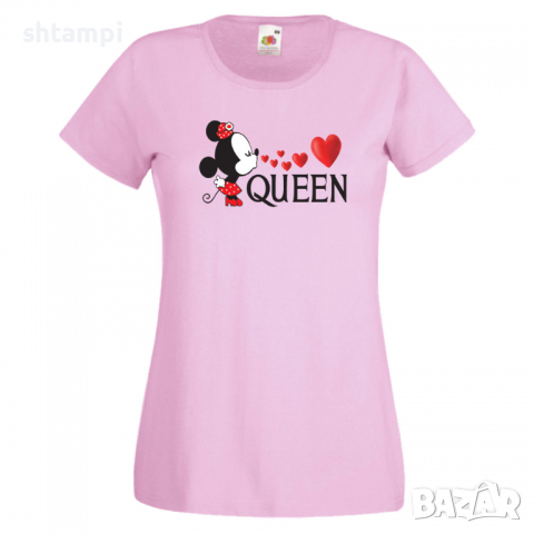 Дамска тениска Set for Couples Minnie 3 Подарък,Изненада,Рожден ден,, снимка 4 - Тениски - 36530952