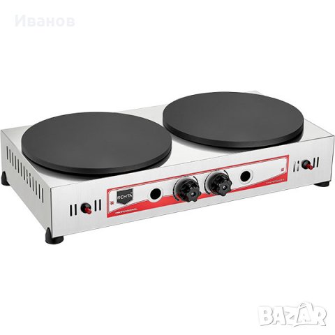 Двоен Газов котлон за палачинки и катми с газова защита CE