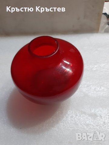 Афторска ваза от червено стъкло, снимка 2 - Вази - 43145038