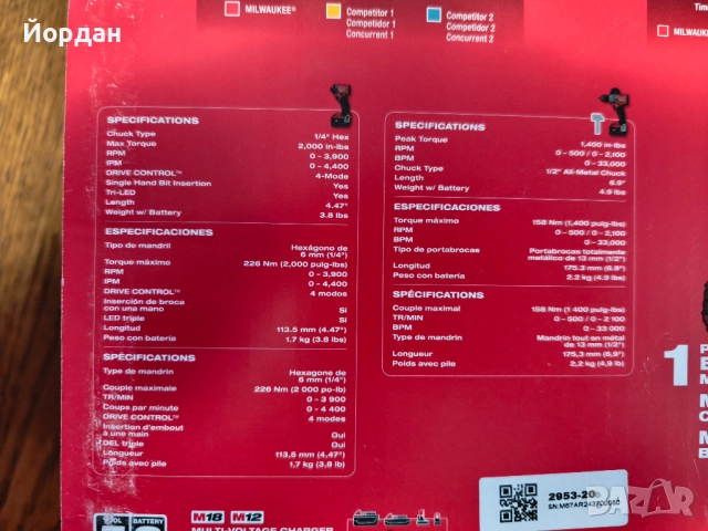 Milwaukee Kit 18V - Импактор и Перфоратор-Безчеткови + Куфар, снимка 9 - Куфари с инструменти - 52875261