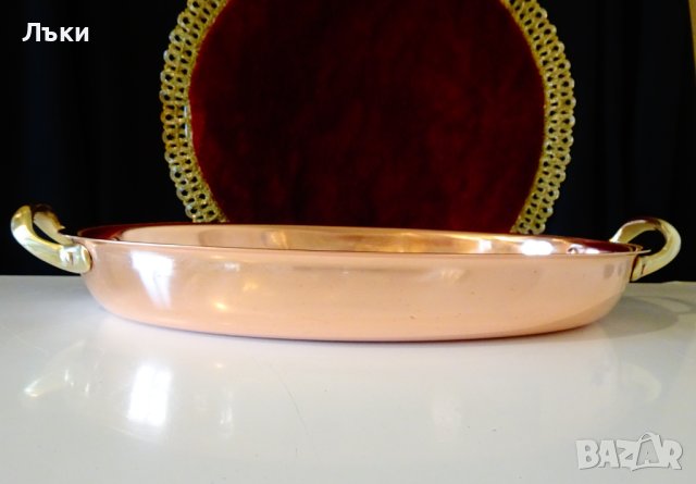 Медна тава,меден съд за готвене и сервиране 1 кг. , снимка 4 - Антикварни и старинни предмети - 43845305