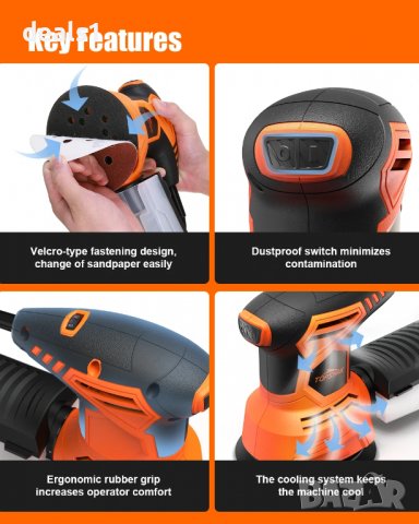 TOPSHAK TS-SD4 240W Електрическа Шлайфмашина, снимка 16 - Други инструменти - 37390462