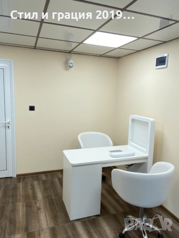 Маса за маникюр с прахоуловител и мострен LED изложител за лакове Marion 118 х 52 х 75/125 - 30W, снимка 10 - Педикюр и маникюр - 44193607