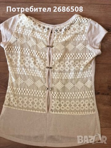 Дамска блуза с перли , снимка 2 - Тениски - 29057194