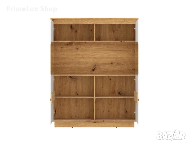 Витрина FOGGIA FOGV02 WIT2D дъб артисан/алпийско бяло , снимка 2 - Шкафове - 53105321