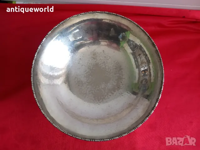 1928г. Посребрен Съд Фруктиера Никел/Сребро Висока Проба , снимка 3 - Антикварни и старинни предмети - 50121949