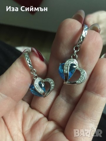 Комплект сребърни обици и колие със син сапфир, топаз, аметист и рубин, снимка 6 - Бижутерийни комплекти - 32502557