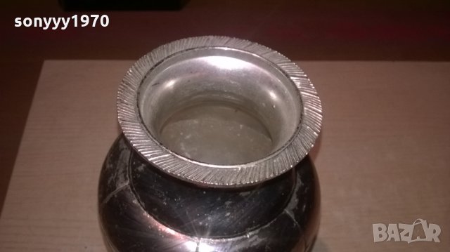 ваза/кана-внос франция-24х13см-метална с релеф, снимка 9 - Колекции - 26762336