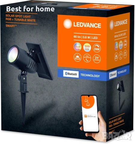 LEDVANCE Smart+ Външен Bluetooth Соларен Прожектор с Шипове, снимка 6 - Други - 53056044