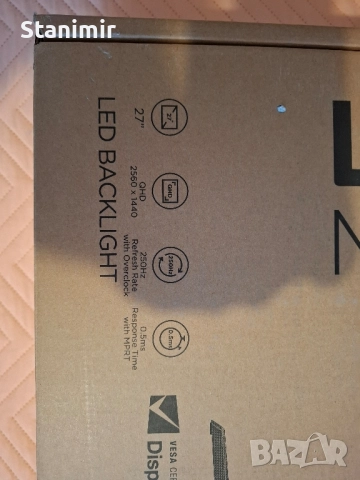 Монитор 2k QHD 240hz IPS Lenovo Legion 240 Hz Y27qf-30, 27", WQHD 240Hz, снимка 9 - Монитори - 52441011