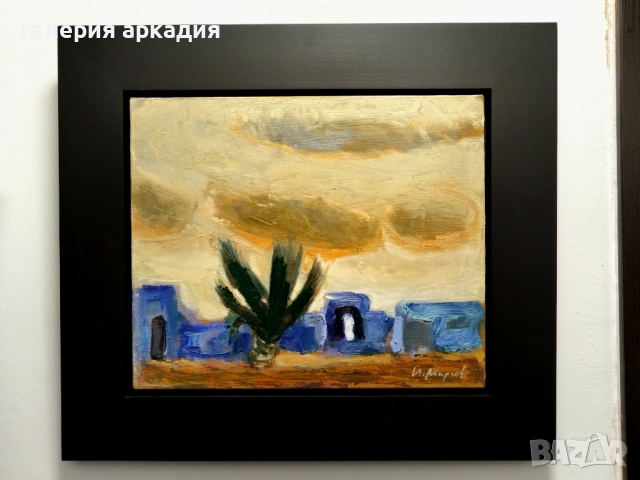 Ивайло Мирчев, "Вулканичен остров" маслени бои, 57х65 см., снимка 2 - Картини - 52744110