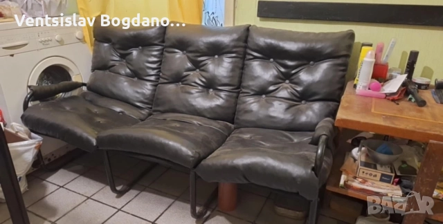 кожен диван, снимка 2 - Дивани и мека мебел - 51795206
