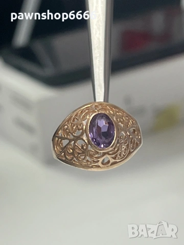 Златен пръстен 14 карата с руски маркировки , снимка 9 - Пръстени - 53273846