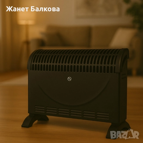 Конвекторен отоплител Rosberg – 2000W, 3 степени, с вентилатор, защита от прегряване, черен, снимка 4 - Отоплителни печки - 51818505