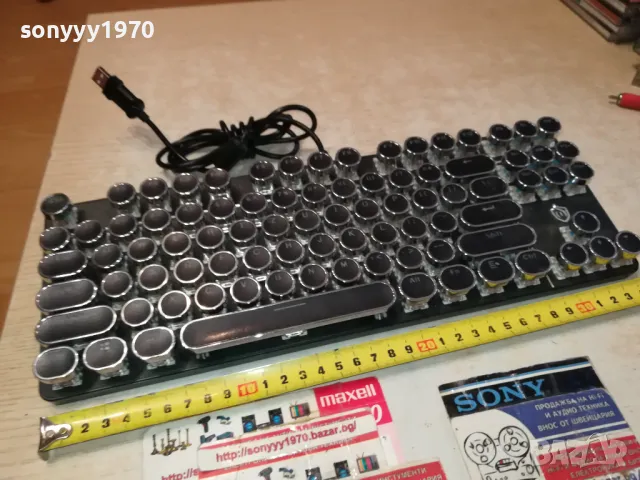 КЛАВИАТУРА С РЕТРО ДИЗАЙН-ВНОС ГЕРМАНИЯ 0402251153, снимка 3 - Клавиатури и мишки - 48959390