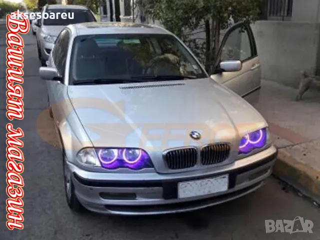 Ангелски очи многоцветни RGB LED Фарове Angel Eyes DRL за кола пръстени 4x131 mm за BMW Е46 Е36, снимка 10 - Аксесоари и консумативи - 48040450
