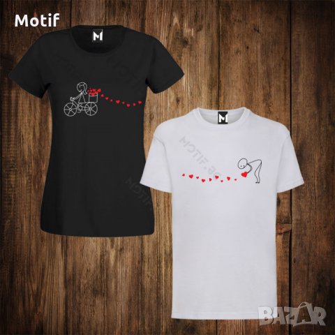 Тениски за двойки - Свети Валентин - мъжка тениска + дамска тениска , снимка 1 - Тениски - 27767638