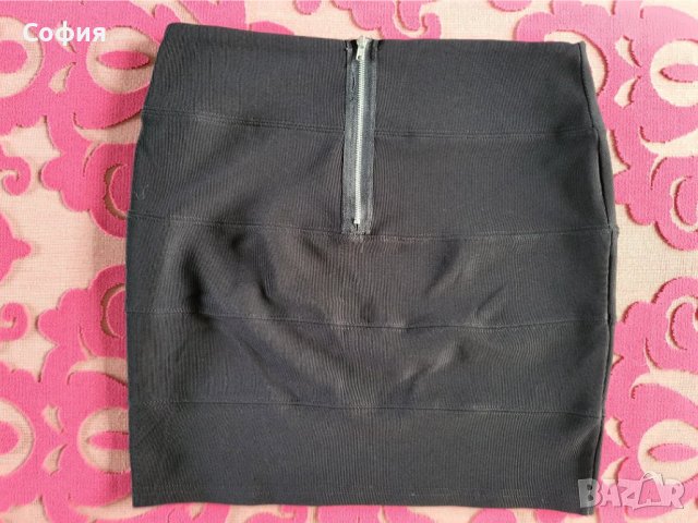 Черна мини пола Amisu, снимка 2 - Поли - 38779457