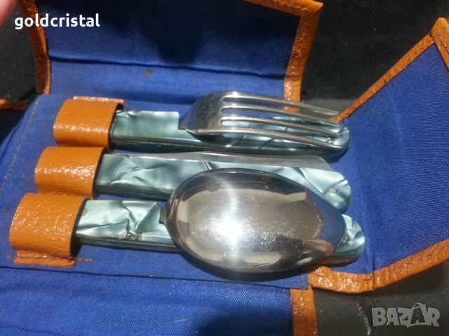 туристически комплект сгъваеми прибори 