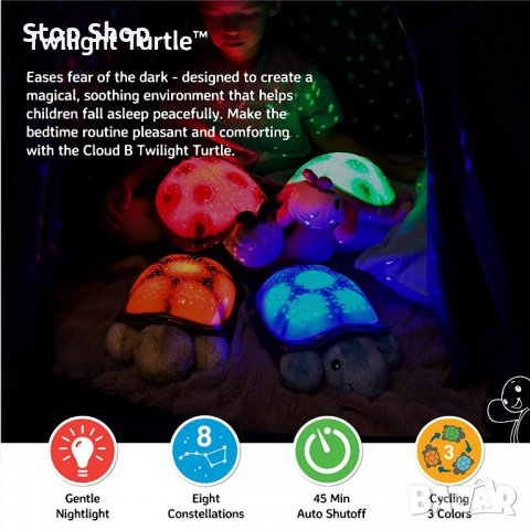 Светеща костенурка нощна музикална лампа с кабел и батерии подарък , снимка 5 - Плюшени играчки - 38096788