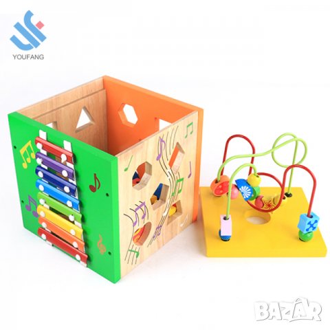 Сортер кубче, дървен детски сортер куб, образователна интерактивна играчка, игра, подарък за дете, снимка 6 - Образователни игри - 33553802