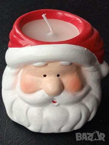 Дядо Коледа - НОВА керамична свещ, снимка 2 - Декорация за дома - 43117607