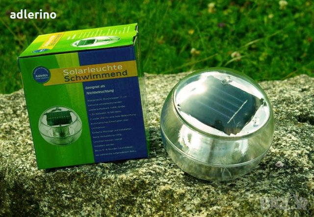 Соларен светещ овал за басейн, фонтан, бял, декорация за басейн, снимка 5 - Лед осветление - 34533609