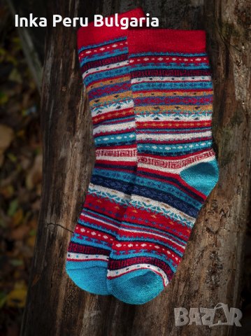 Перуански чорапи от вълна на алпака различни цветове, снимка 2 - Дамски чорапи - 42932591