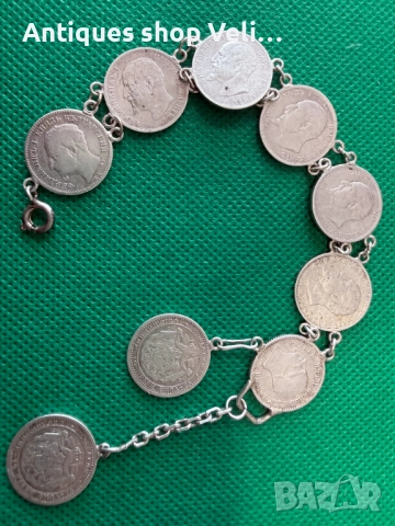 Гривна от сребърни монети №7730 , снимка 2 - Гривни - 52789976