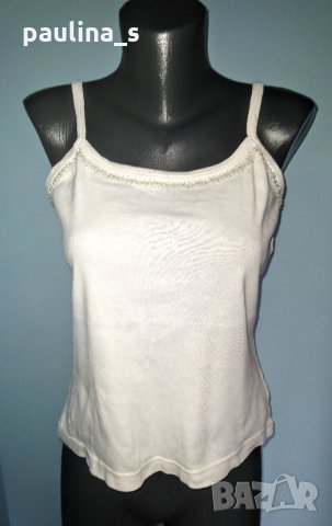 Шест различни броя / Бял потник с пайети и камизола / голям размер , снимка 4 - Потници - 28506311