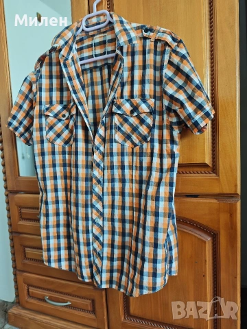 Мъжка риза с къс ръкав 100% памук