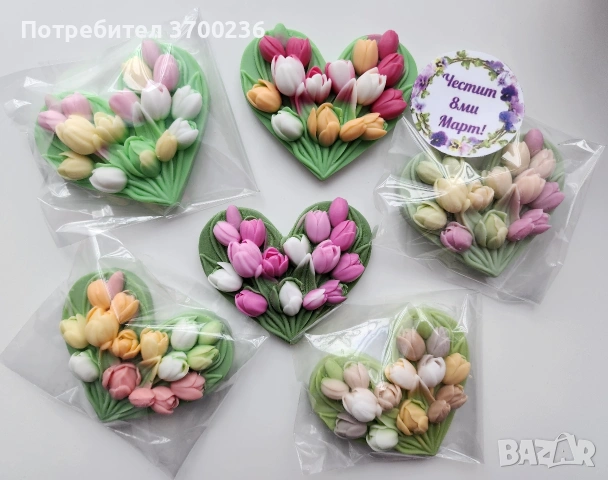 Сапунени цветя подарък за 8-ми март, снимка 2 - Подаръци за жени - 53600759