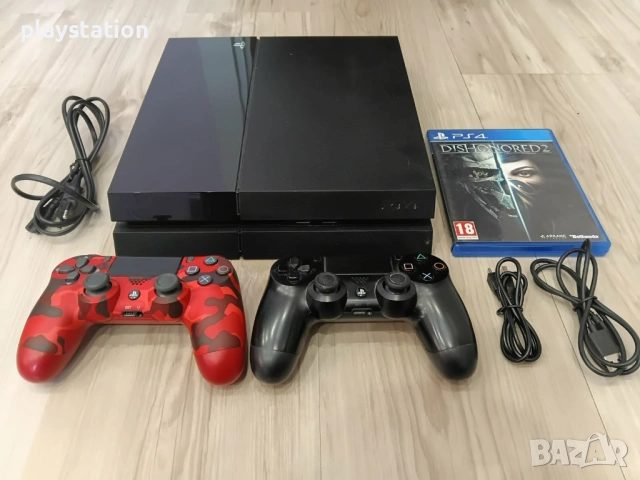 Playstation 4 с два контролера и игра, снимка 2 - PlayStation конзоли - 53389123