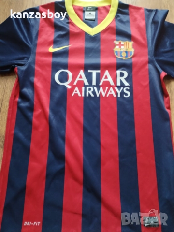 Nike Barcelona Mens SS Home Shirt - страхотна футболна тениска КАТО НОВА, снимка 3 - Тениски - 51683263