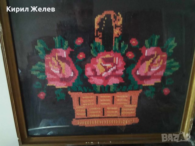 ГОЛЯМ ПРЕКРАСЕН Стар ГОБЛЕН Кошничка с ЦВЕТЯ Идеален За ДОМА ВИЛАТА РЕТРО ИНТЕРИОРНА ДЕКОРАЦИЯ 42936, снимка 17 - Гоблени - 43750215