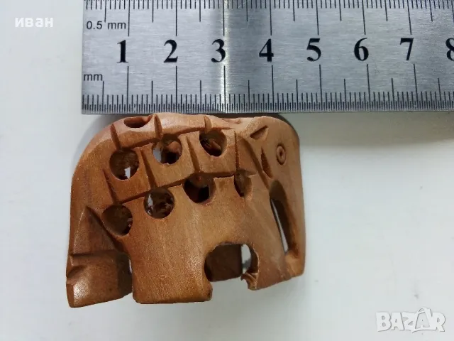 Малка дървена фигурка слон, снимка 4 - Колекции - 49607630