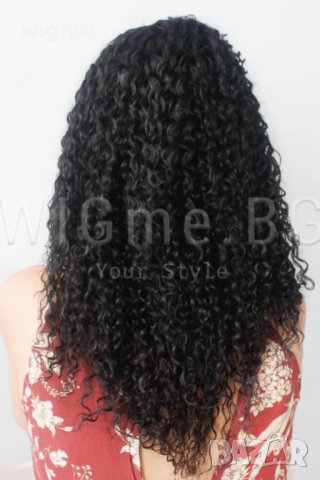 Kъдрава черна лейс фронт перука Жанет, снимка 5 - Аксесоари за коса - 39411448