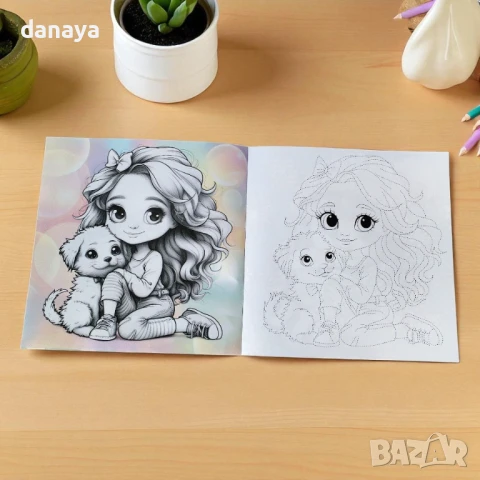 6007 Книжка за оцветяване с лепенки Hug time Coloring, снимка 3 - Ученически пособия, канцеларски материали - 51084223