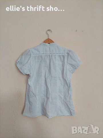 Дамска бяла риза с къс ръкав в размер S, снимка 3 - Ризи - 38610742