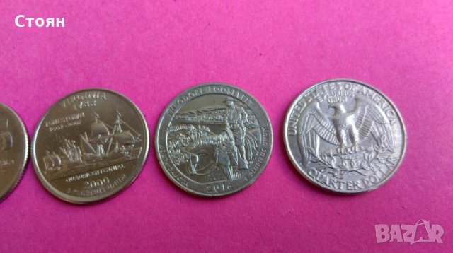  25 цента с герба на 6 щата $2 банкнота, Реплика на $ от 1798 и 1870 г., снимка 15 - Нумизматика и бонистика - 8955101