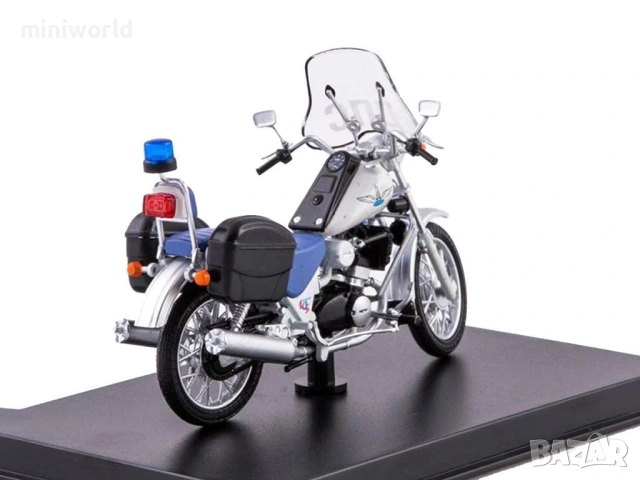 ИЖ Юпитер 6.113-020-05 ДПС полицейски мотор - мащаб 1:24 на Наши мотоциклети моделът е нов в блистер, снимка 2 - Колекции - 52563615