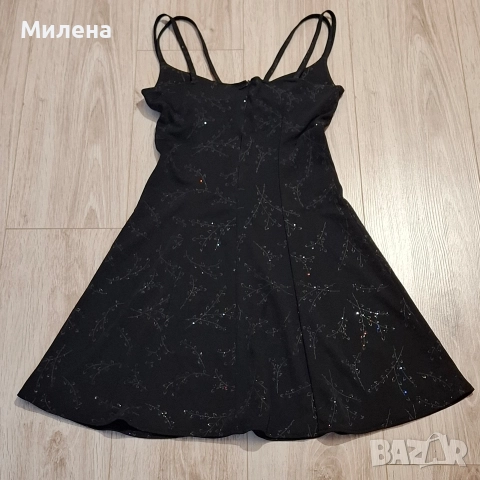 Дамска елегантна рокля с брокат - S/M, снимка 6 - Рокли - 9243668