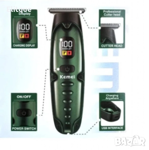 Машинка за подстригване, KEMEI KM-2259, снимка 6 - Тримери - 52592895