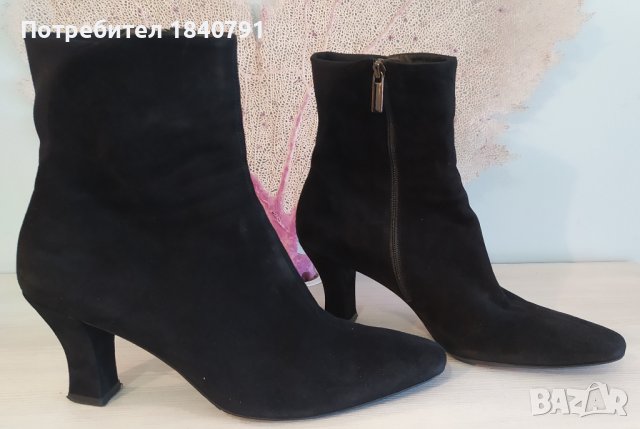 THIERRY RABOTIN черни велурени боти №40, снимка 4 - Дамски боти - 38148938
