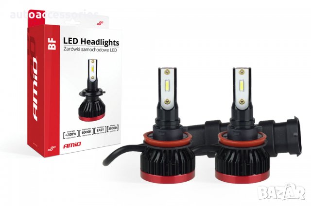 3000051115 Комплект LED Лед Диодни Крушки за фар Amio H8.H9.H11 BF Mini - 50W. 6200 Lm +200% по-ярки, снимка 1 - Аксесоари и консумативи - 27776738